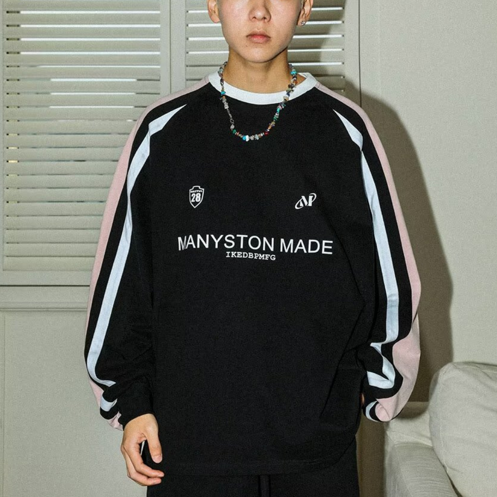 Japanese Contrasting Ribbon Sweatshirt
