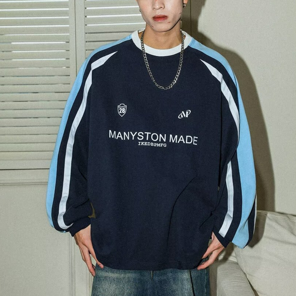 Japanese Contrasting Ribbon Sweatshirt