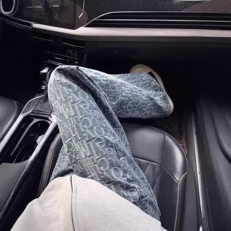 Unseen Echoes Typo Drift Denim Jeans