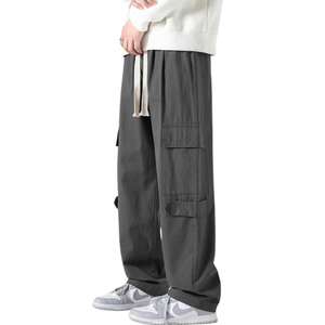 Ins Multi-Pocket Large Drawstring Cargo Pants