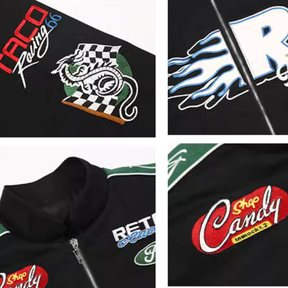 Hip Hop Flame Letter Jacket