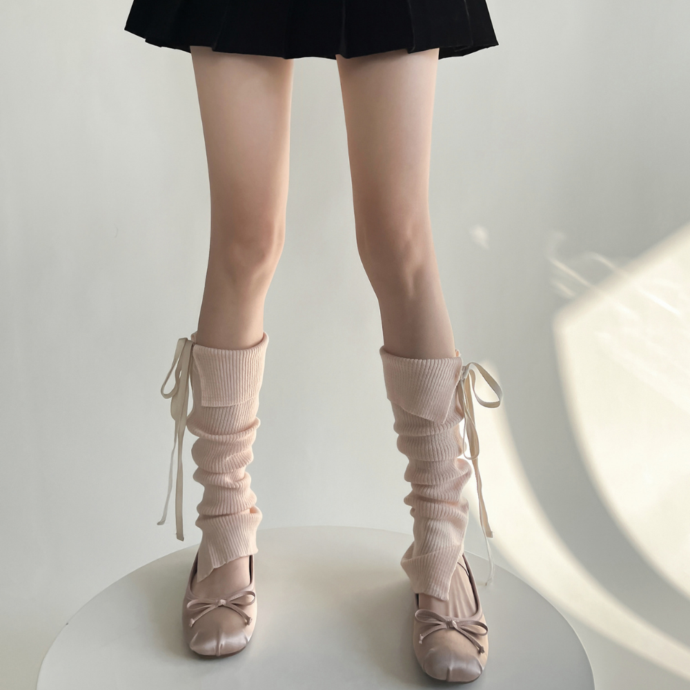 Sweet Bow Solid Color Leg Covers