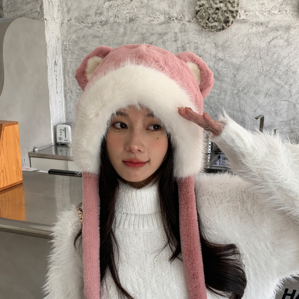 Solid Color Furry Winter Hat