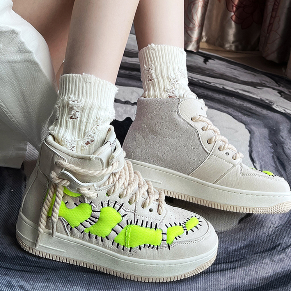 High Street Patchwork High Top Sneakers