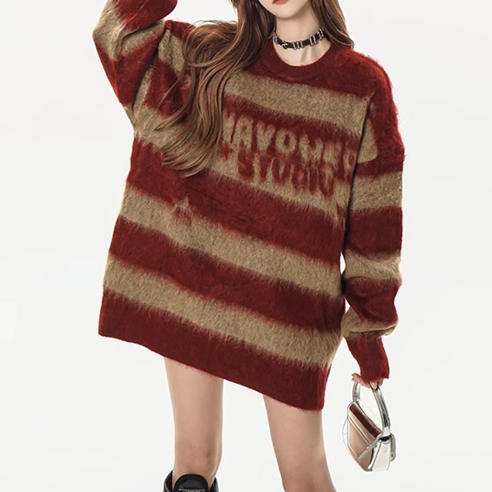 Vintage Striped Mink Sweater