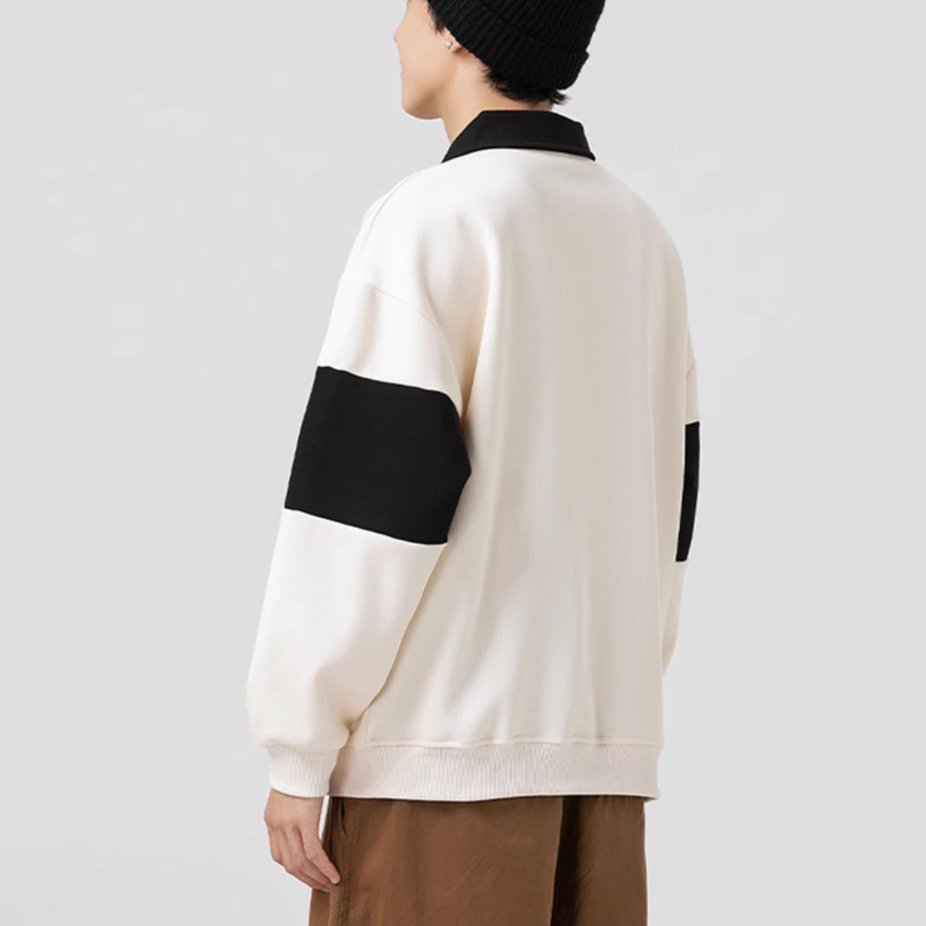 Japanese Striped Contrasting Sweatshirt