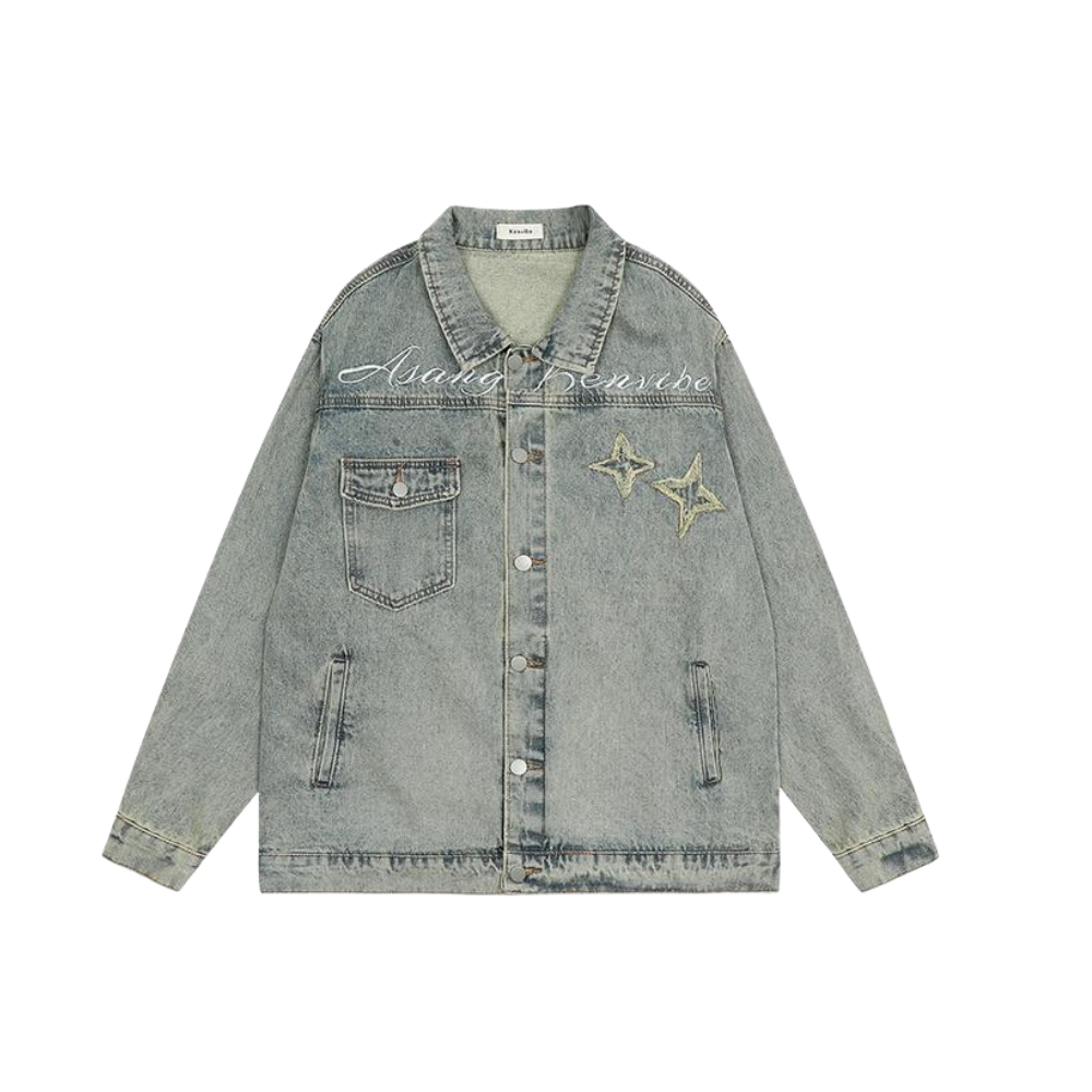 Retro Embroidery Stars Denim Jacket