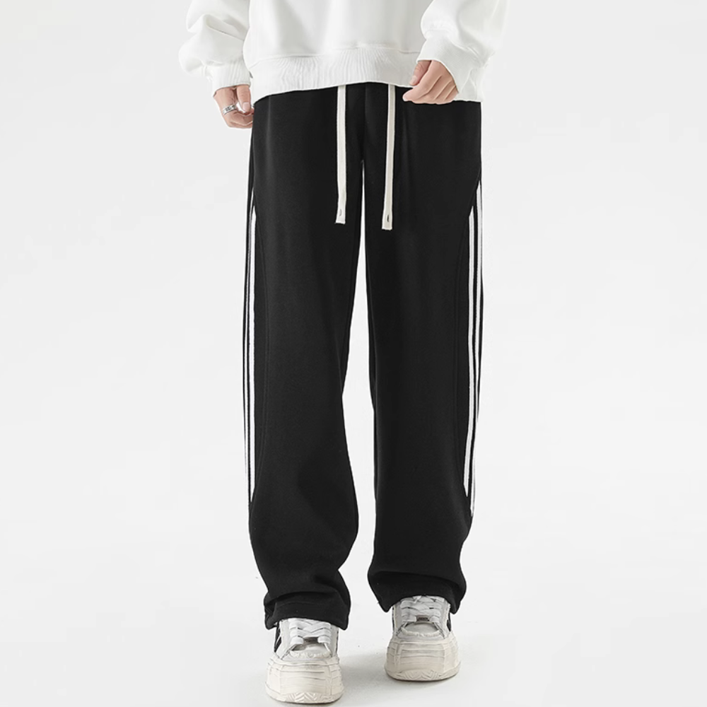 Retro Contrast Striped Sweatpants
