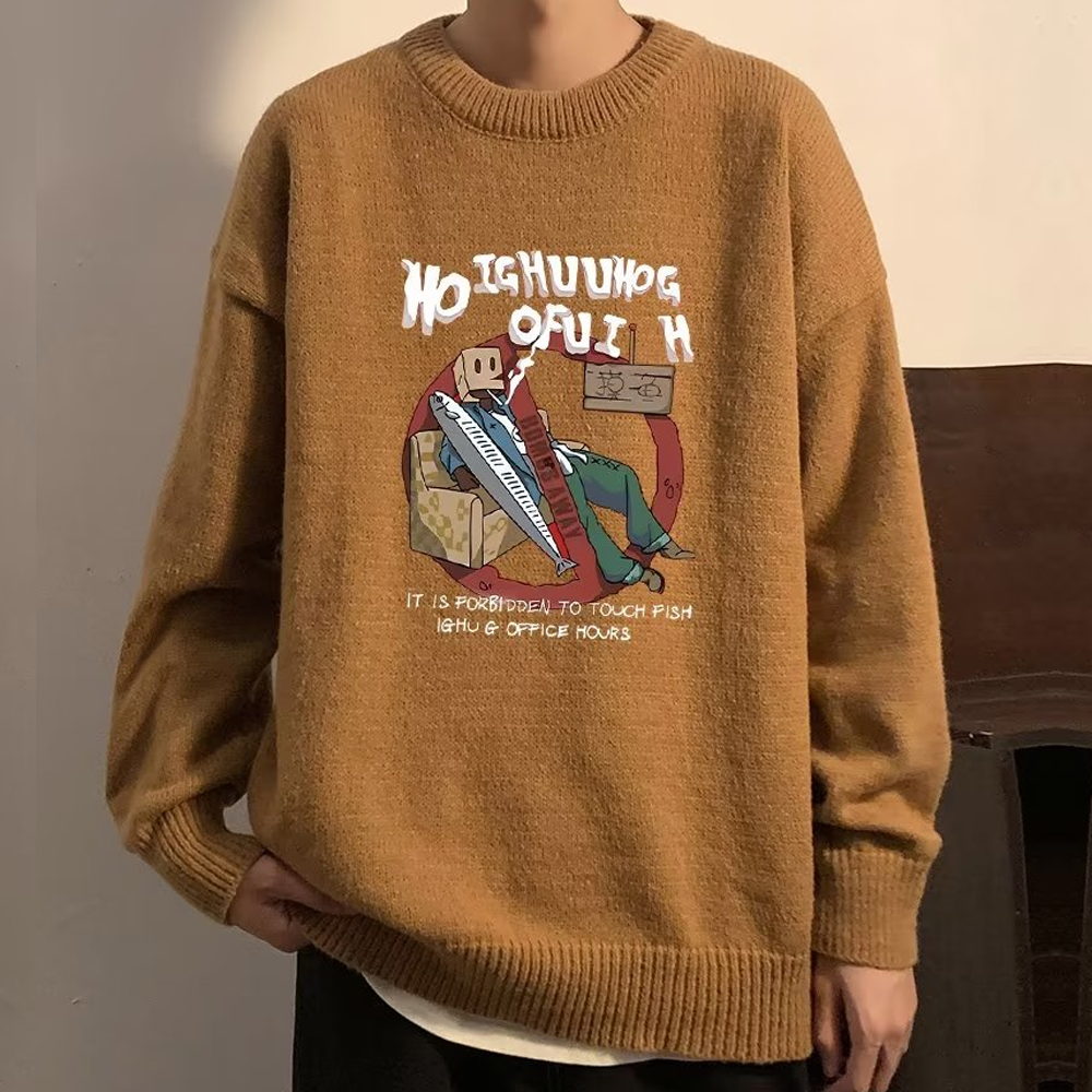 Japanese Thickened Printing Sweater