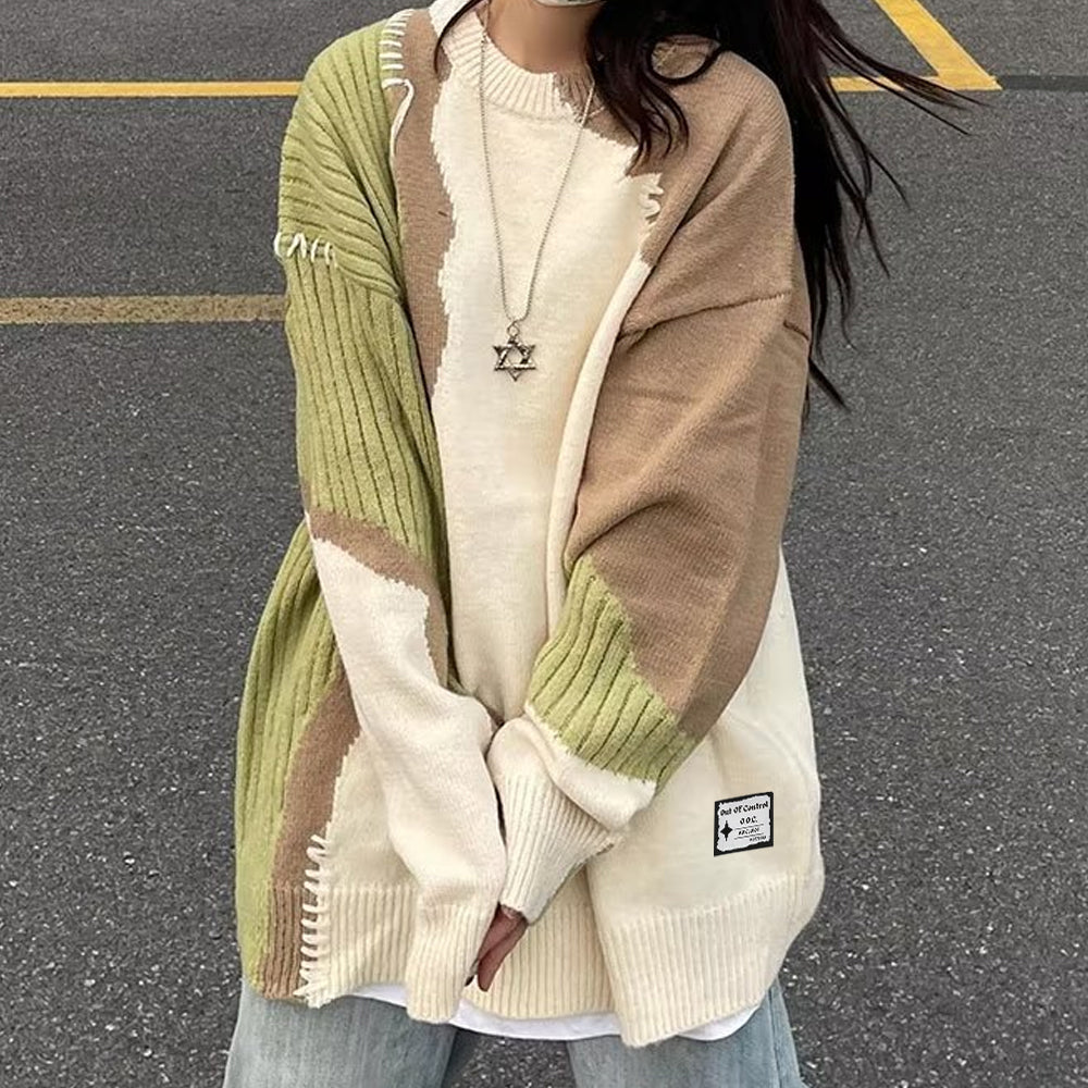 OOC' Stitched contrasting tassels Sweater