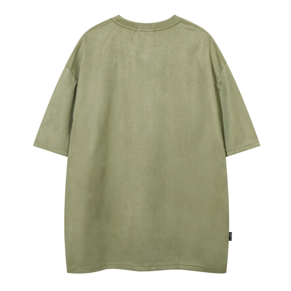 Suede Magic Pattern Embroidered T-Shirt