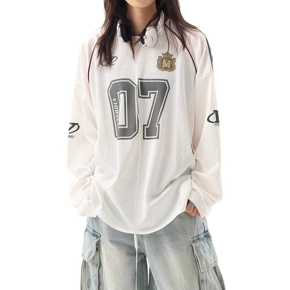 High Street V-neck Hollow Loose Sweatshirt