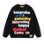 OOC' 3D Colorful Letter Print Loose Sweater