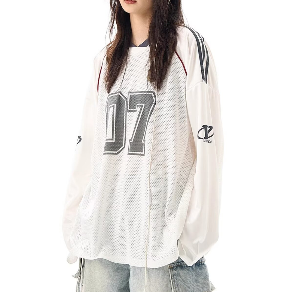 High Street V-neck Hollow Loose Sweatshirt