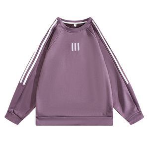 Sport Striped Embroidered Suede Sweatshirt