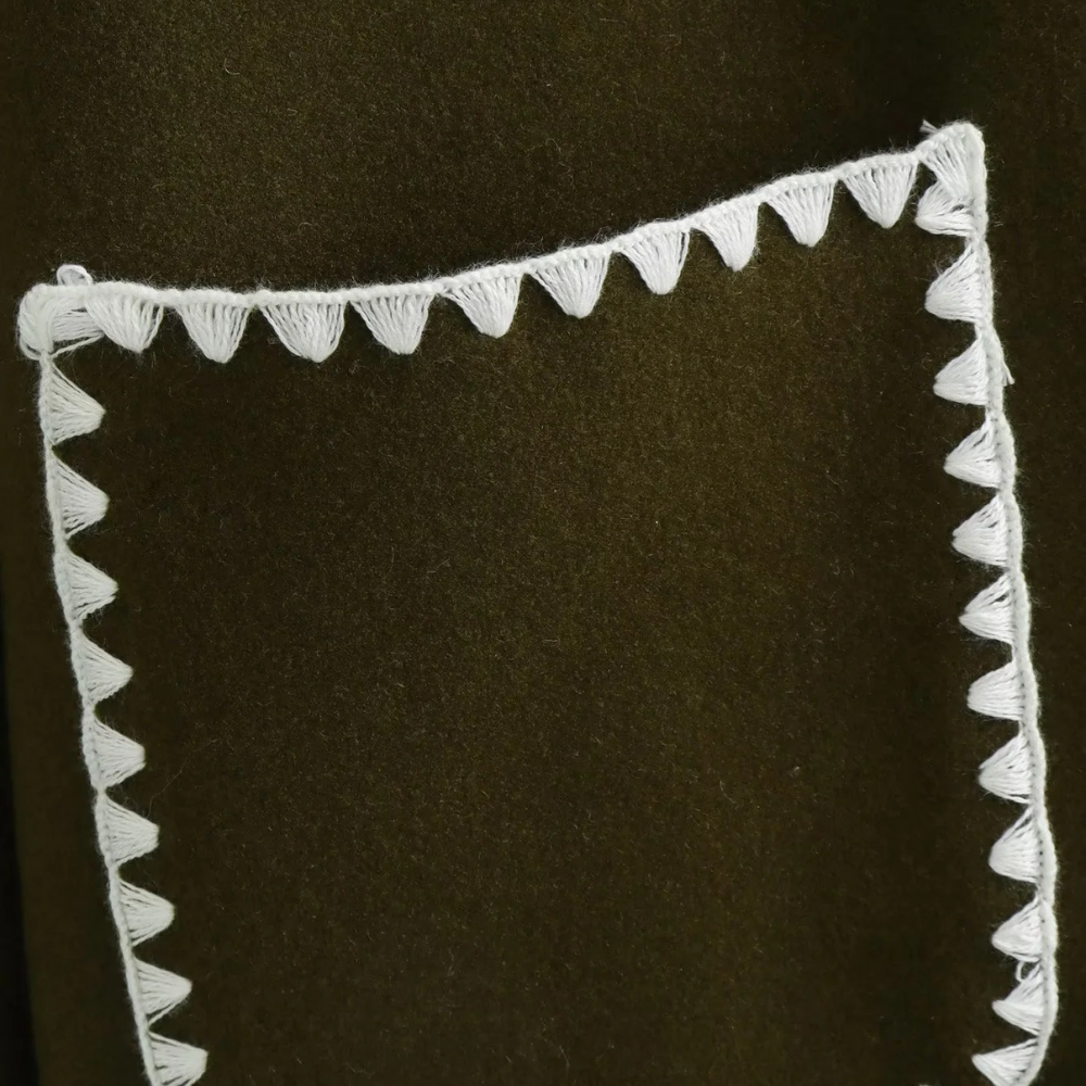Women's Sarf Patchwork Woolen Coat