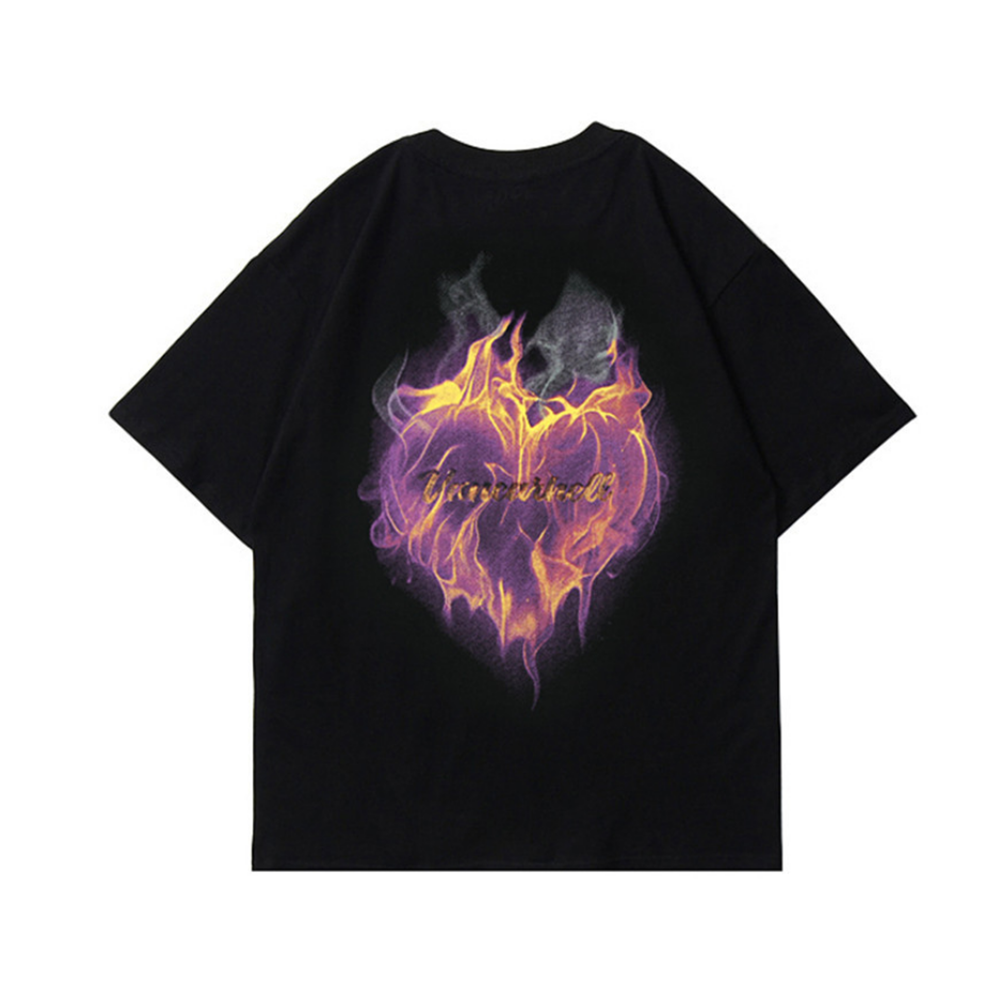 Urban Street Flame Love Graphic T-Shirt