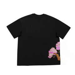 Evokyn Embroidered Tee with Sakura Blossom Tree Details