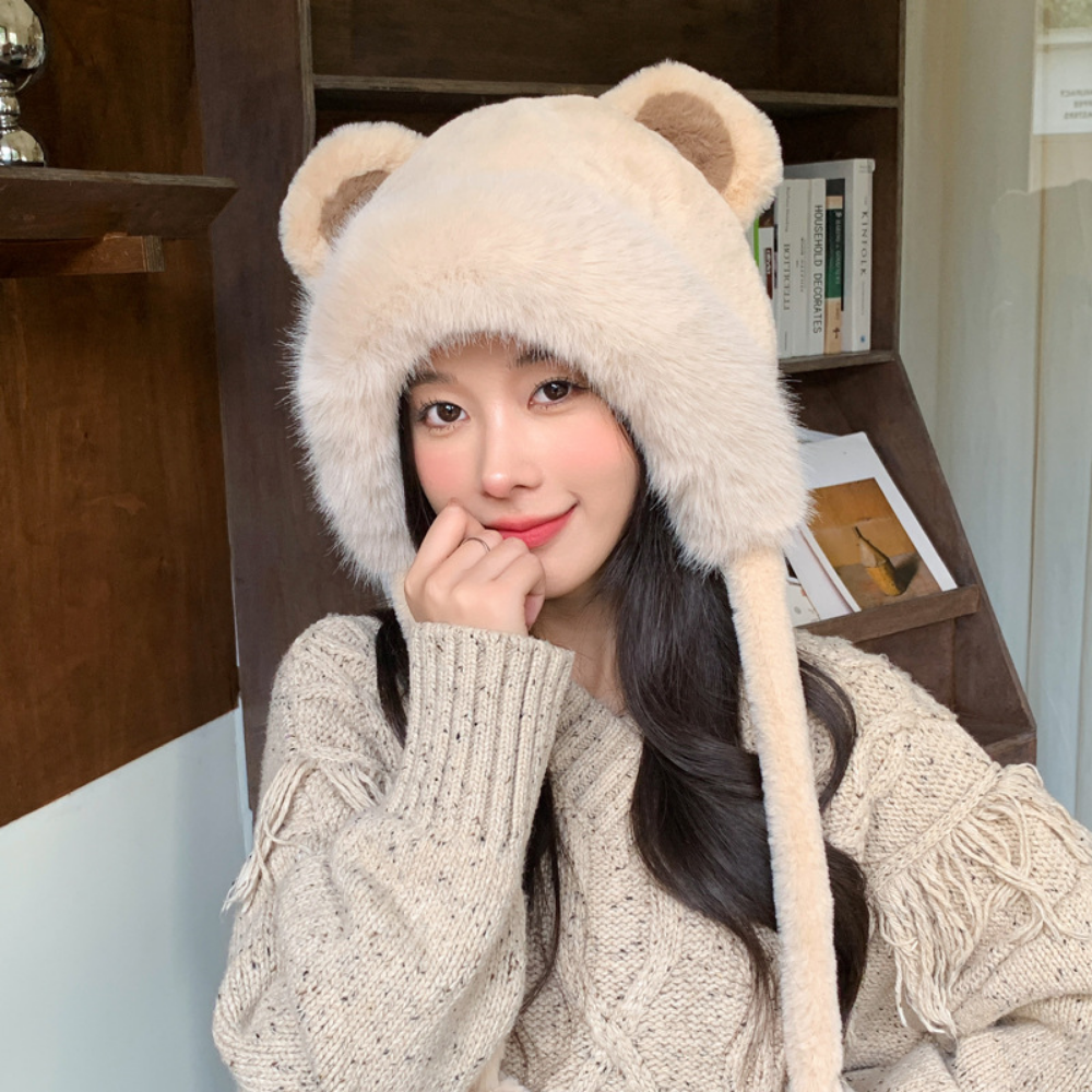 Solid Color Furry Winter Hat