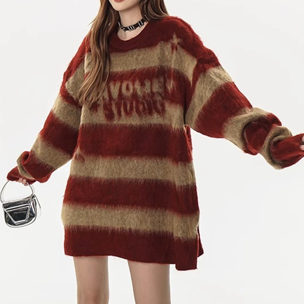 Vintage Striped Mink Sweater