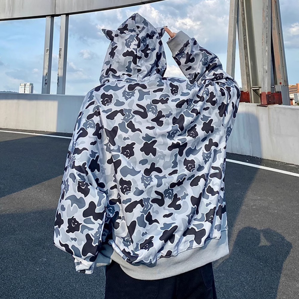 Japanese Street Devil Print Hoodie