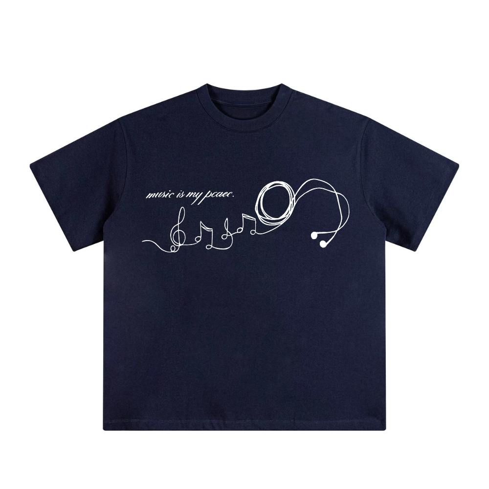 Unseen Echoes Where Sound Meets Stillness – “Music Is My Peace” Tee