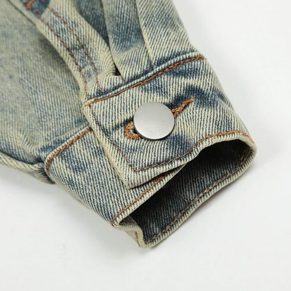 Retro Embroidery Stars Denim Jacket