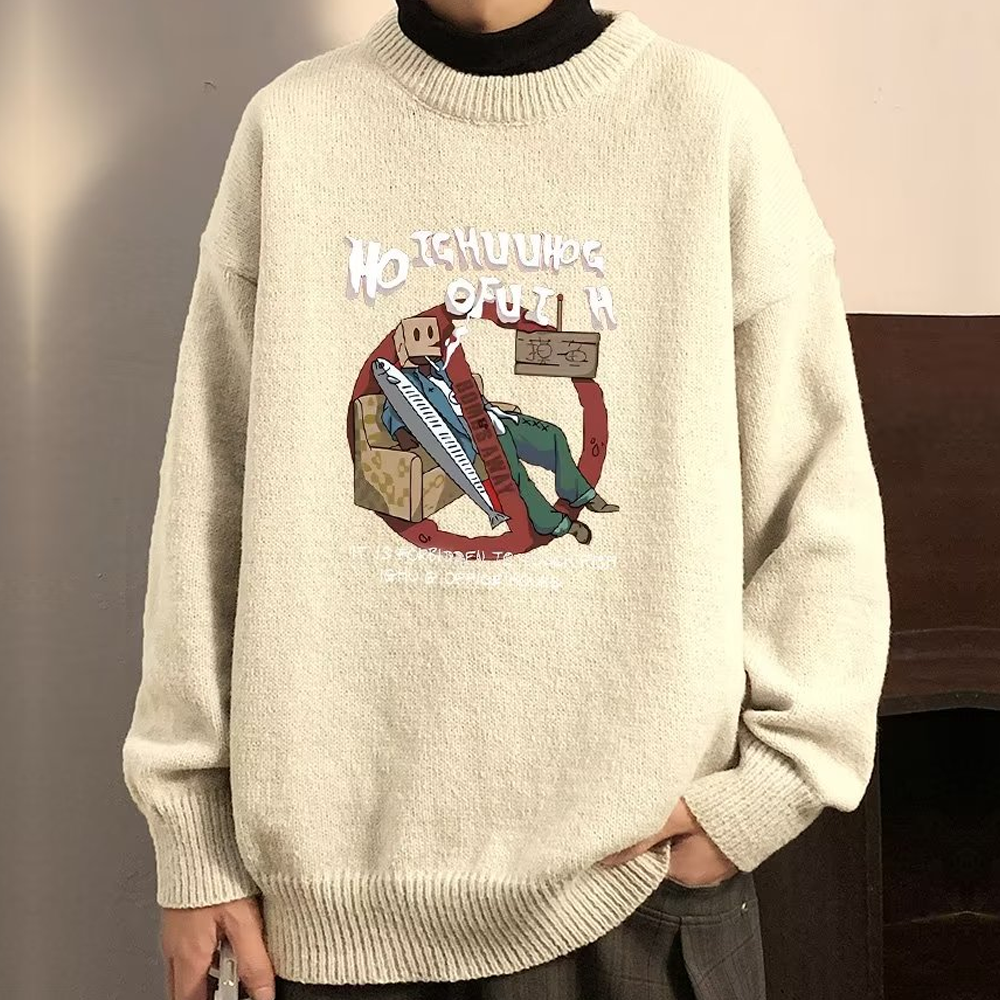 Japanese Thickened Printing Sweater
