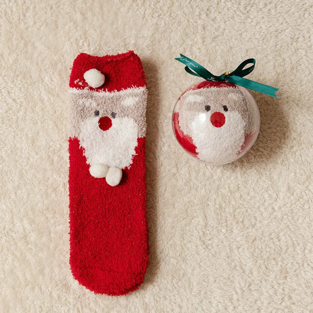 Contrast Color Coral Fleece Socks