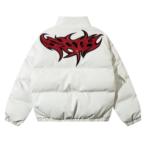 Street Flame Letters Embroidered Coat