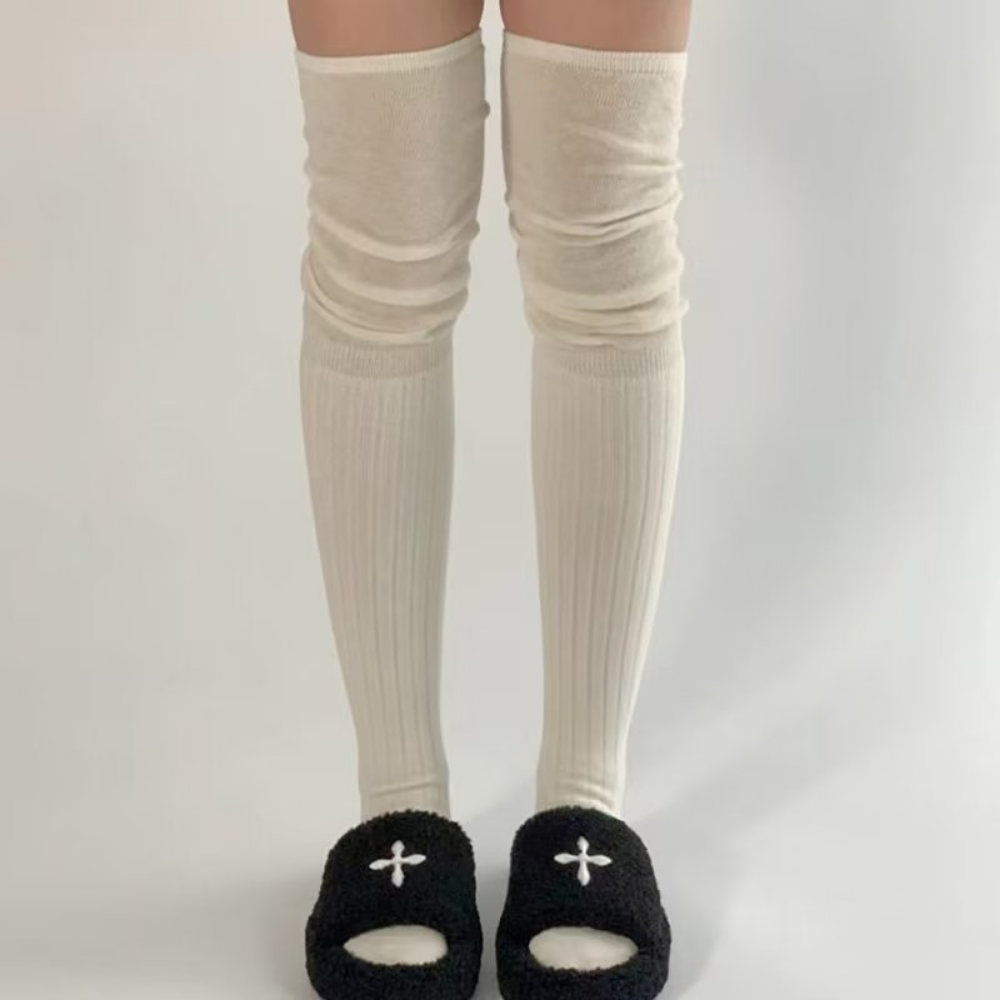 Women's Solid Color Warm Over-the-Knee Socks