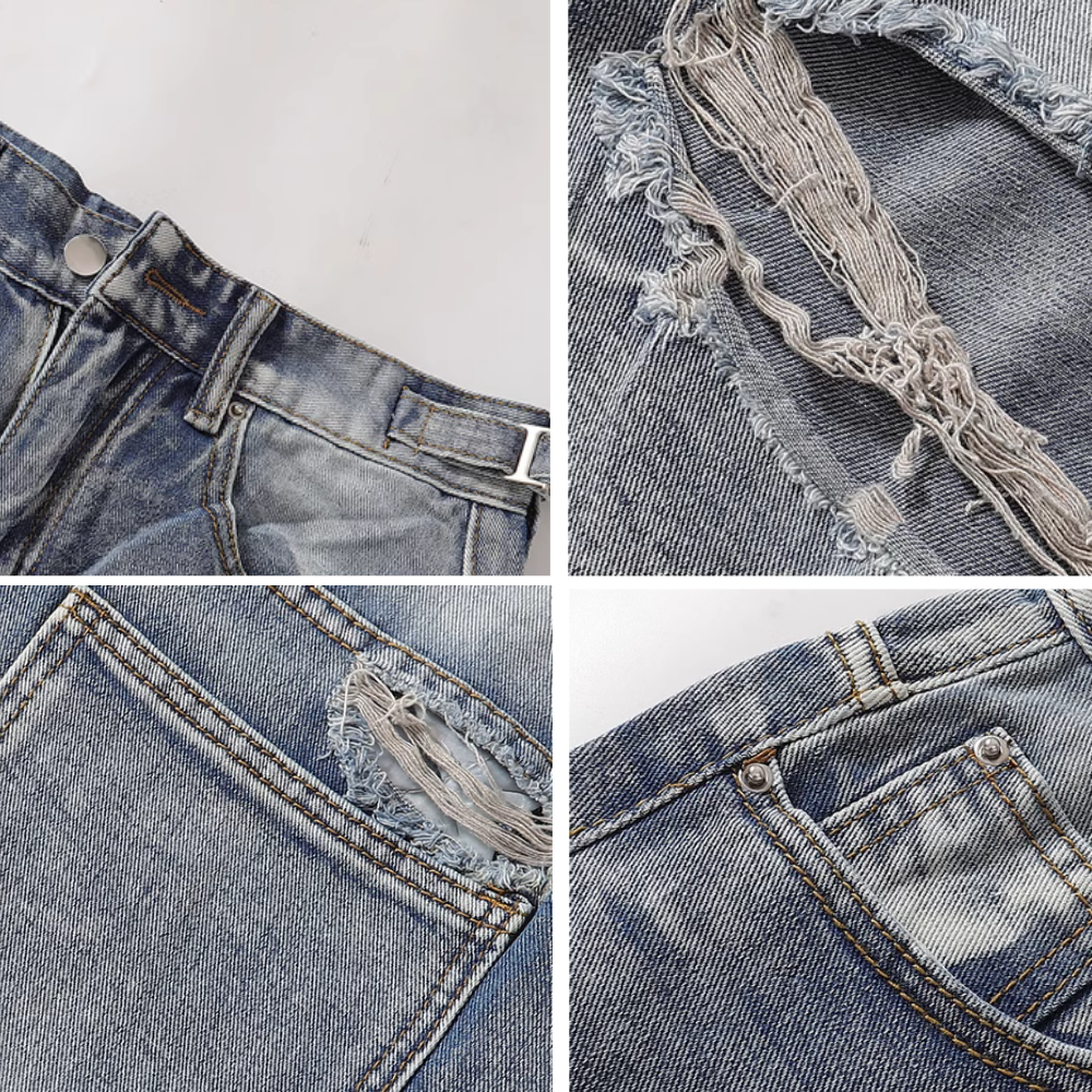 American Ripped Denim Shorts