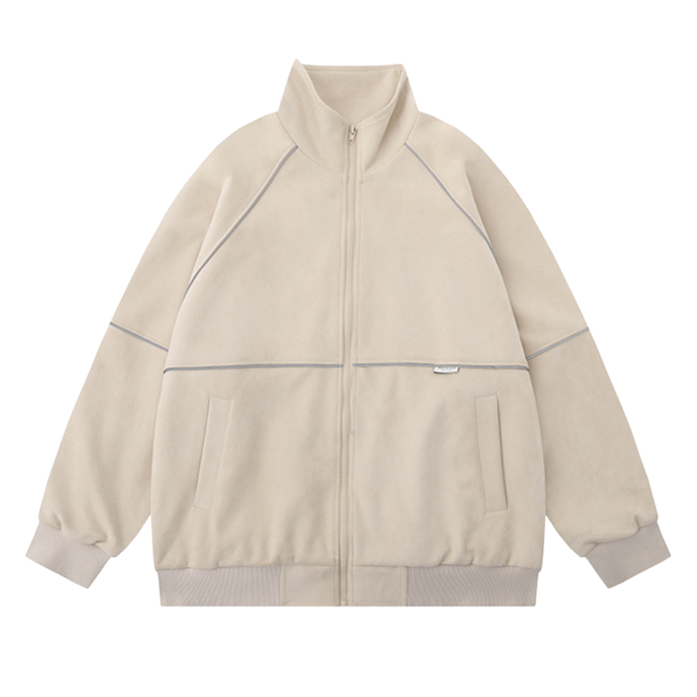 Couple Reflective Stripe Suede Jacket