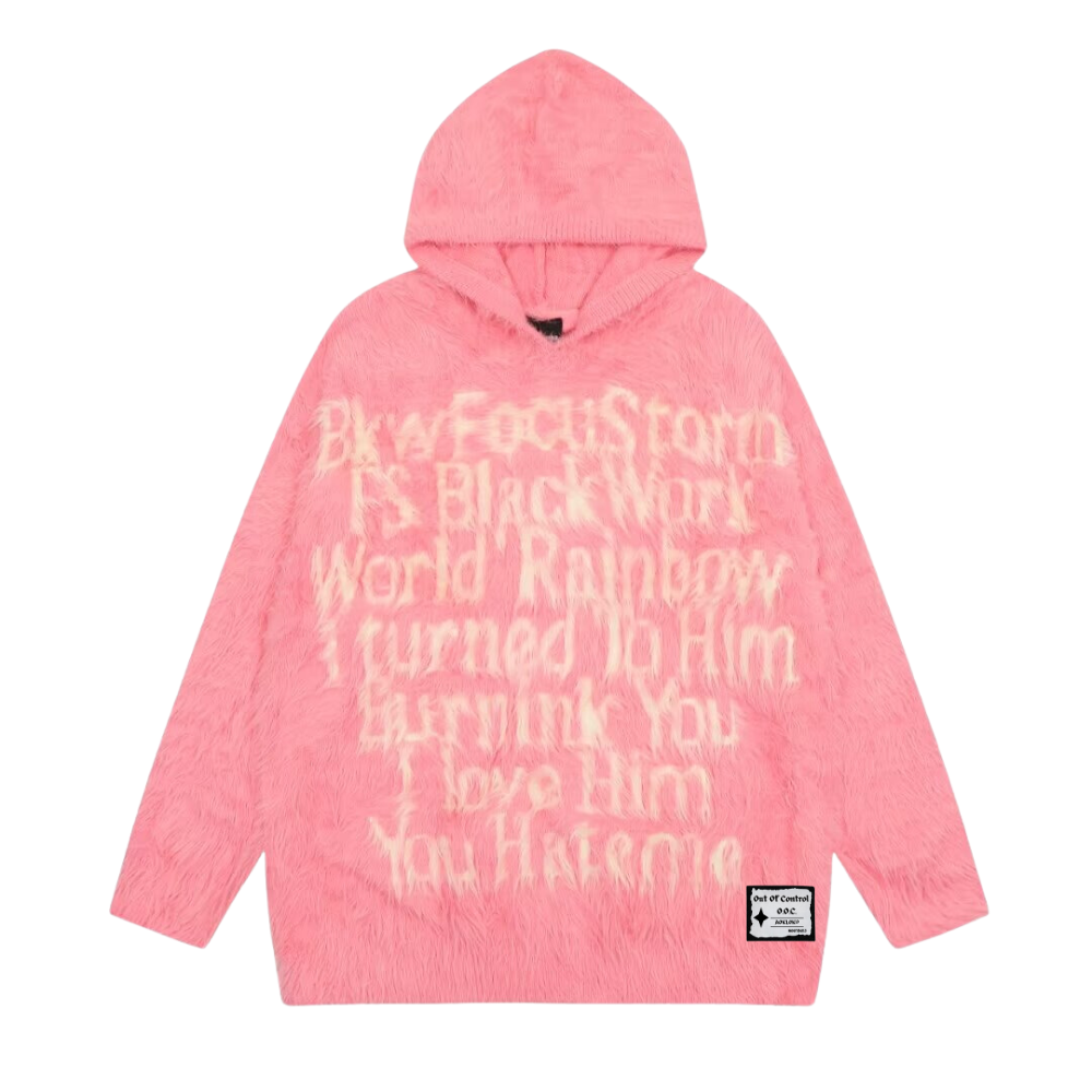 OOC' Vintage Jacquard Knit Hooded Sweater