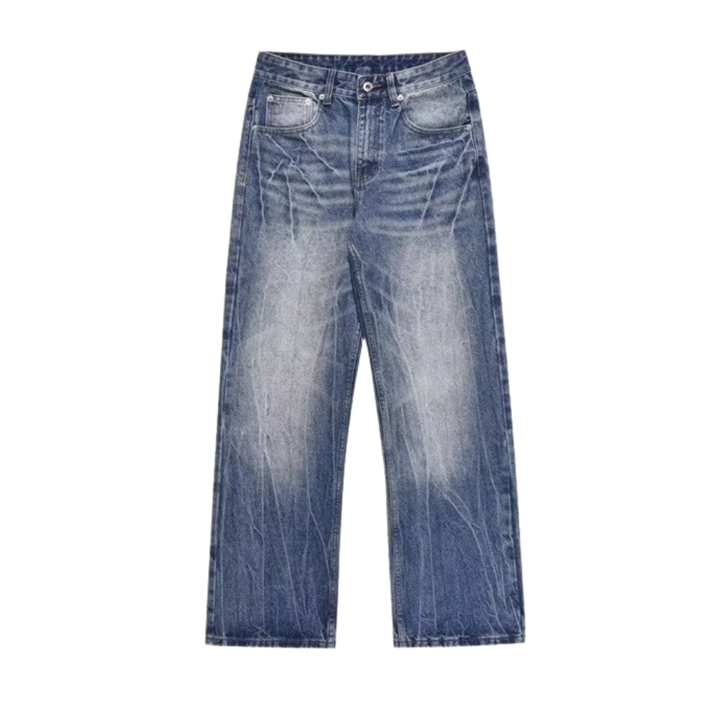 Washed Lightning Crack Jeans