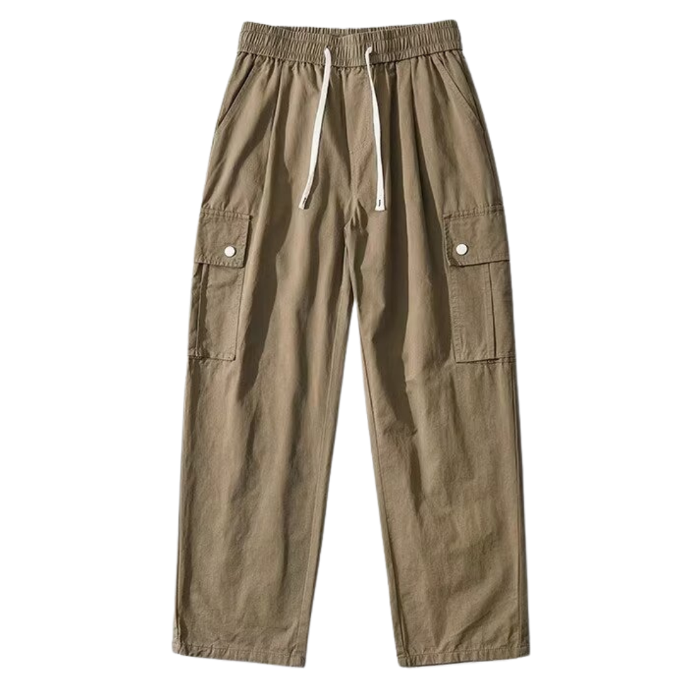 Vintage Large Pocket Solid Color Cargo Pants