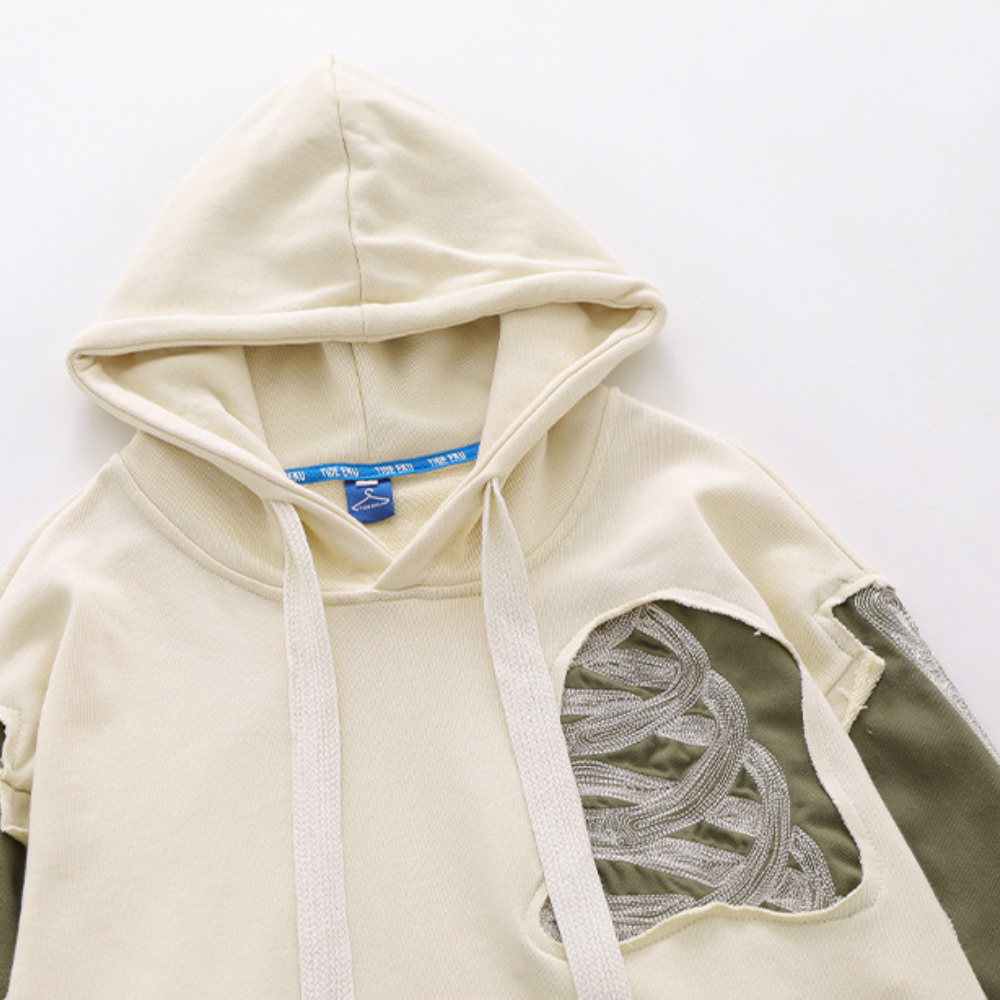 Urban Ripped Patchwork Hoodie