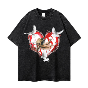 High Street Distressed Angel Washed T-Shirt
