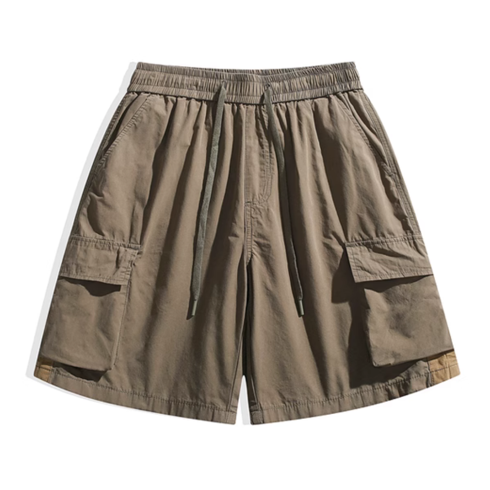 Technical Solid Color Cargo Shorts
