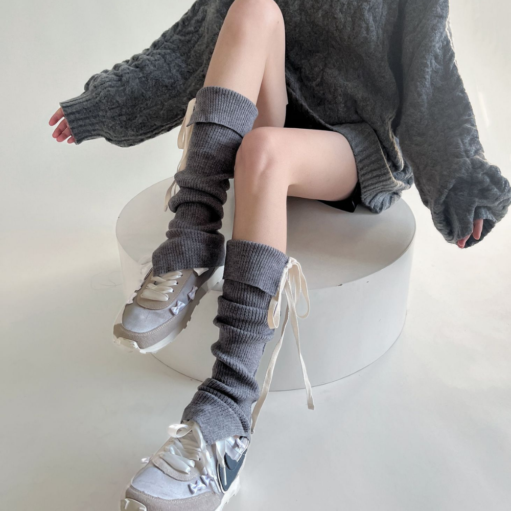 Sweet Bow Solid Color Leg Covers