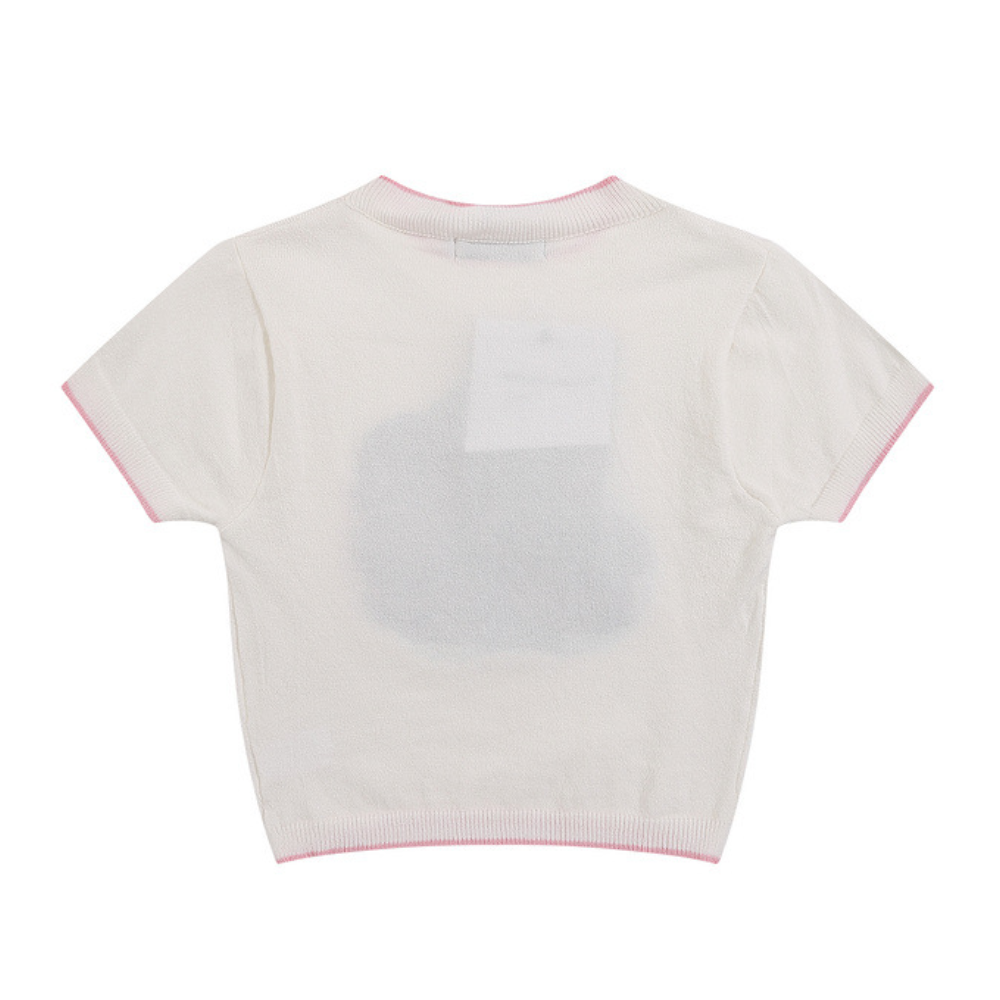 Women's Cute Rabbit Jacquard Cropped Top