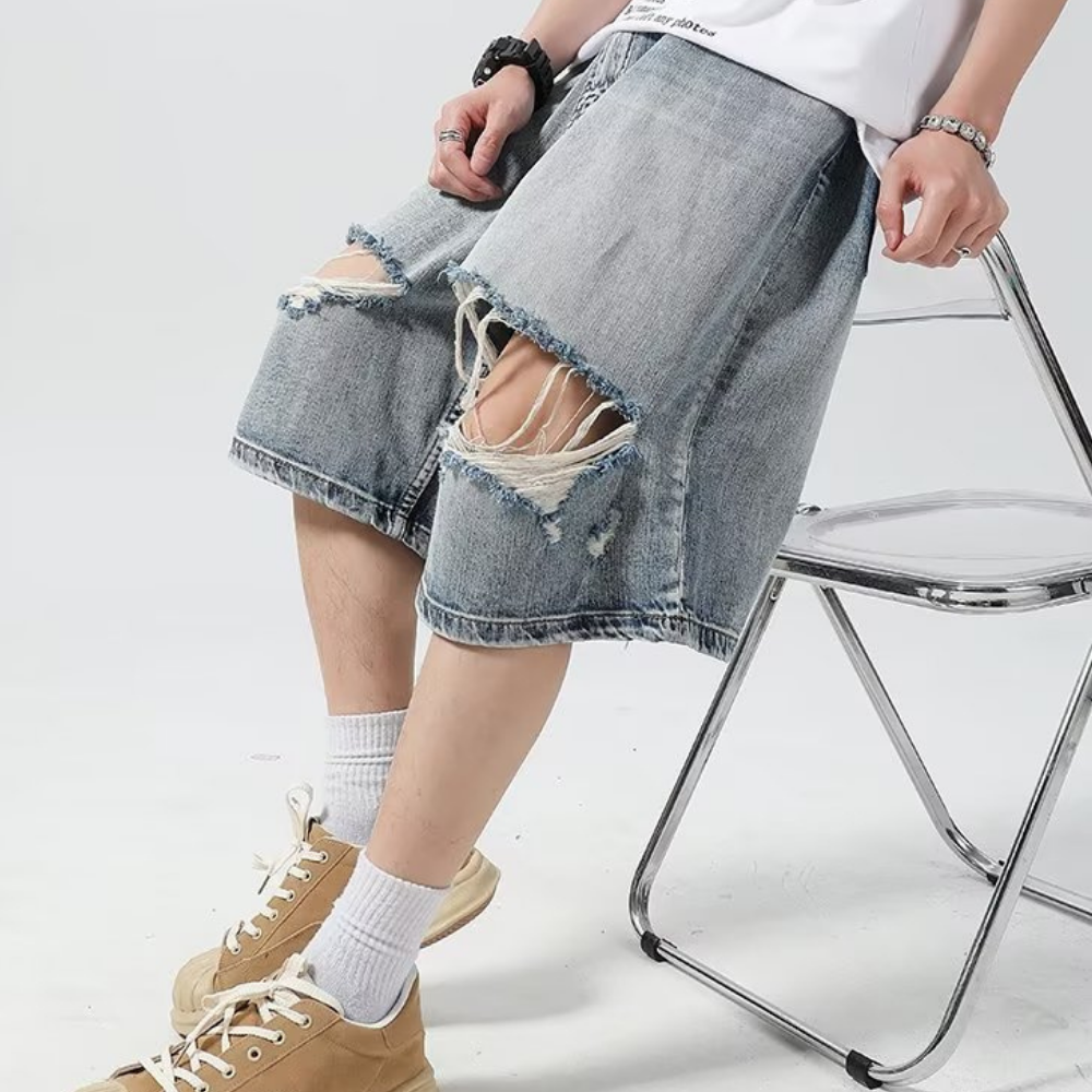 American Ripped Denim Shorts
