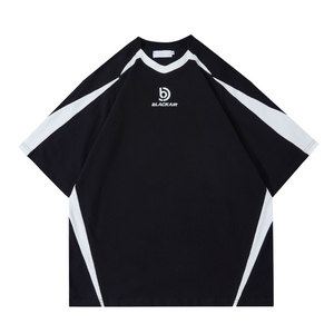 Retro Raglan Black And White Contrast T-shirt