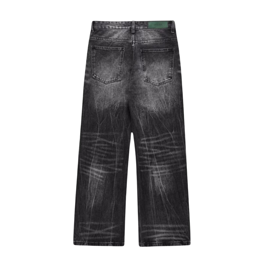 Washed Lightning Crack Jeans