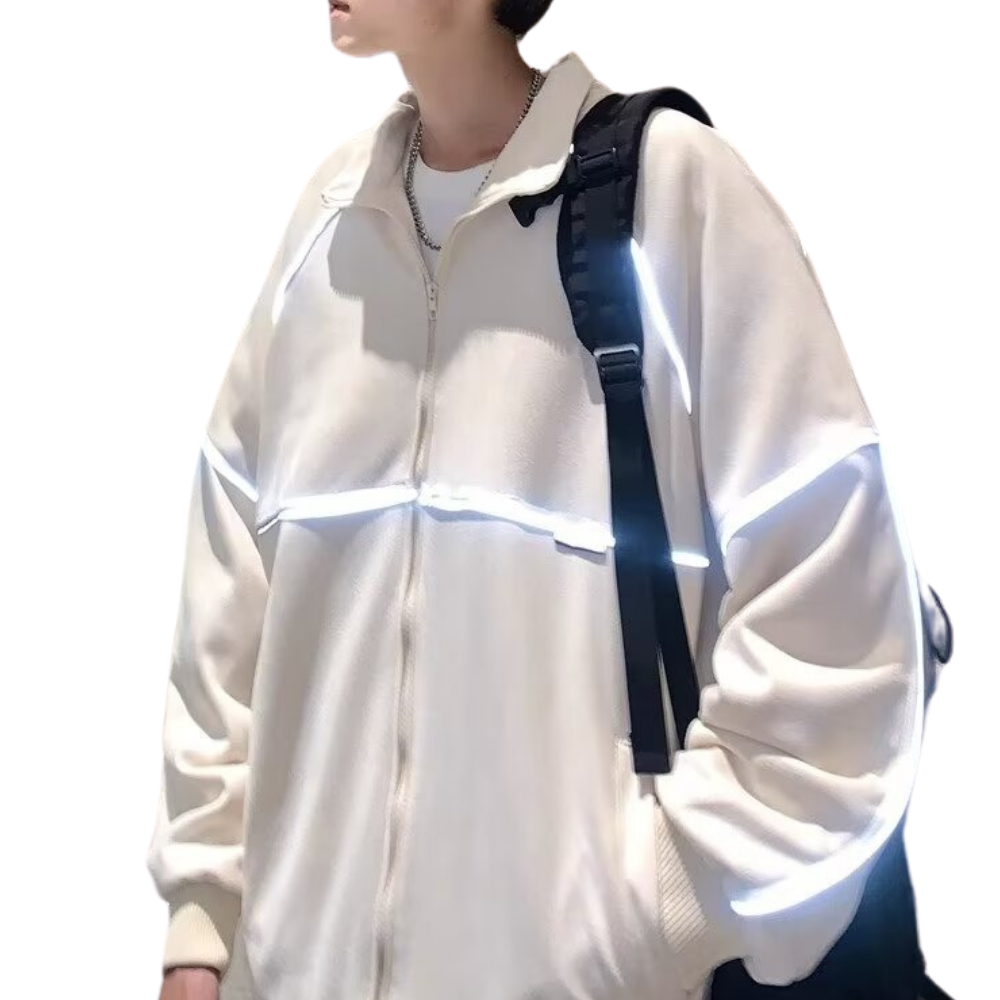 Couple Reflective Stripe Suede Jacket