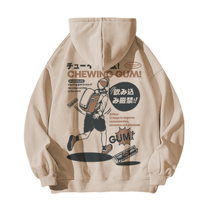 Japanese Retro Manga Print Hoodie