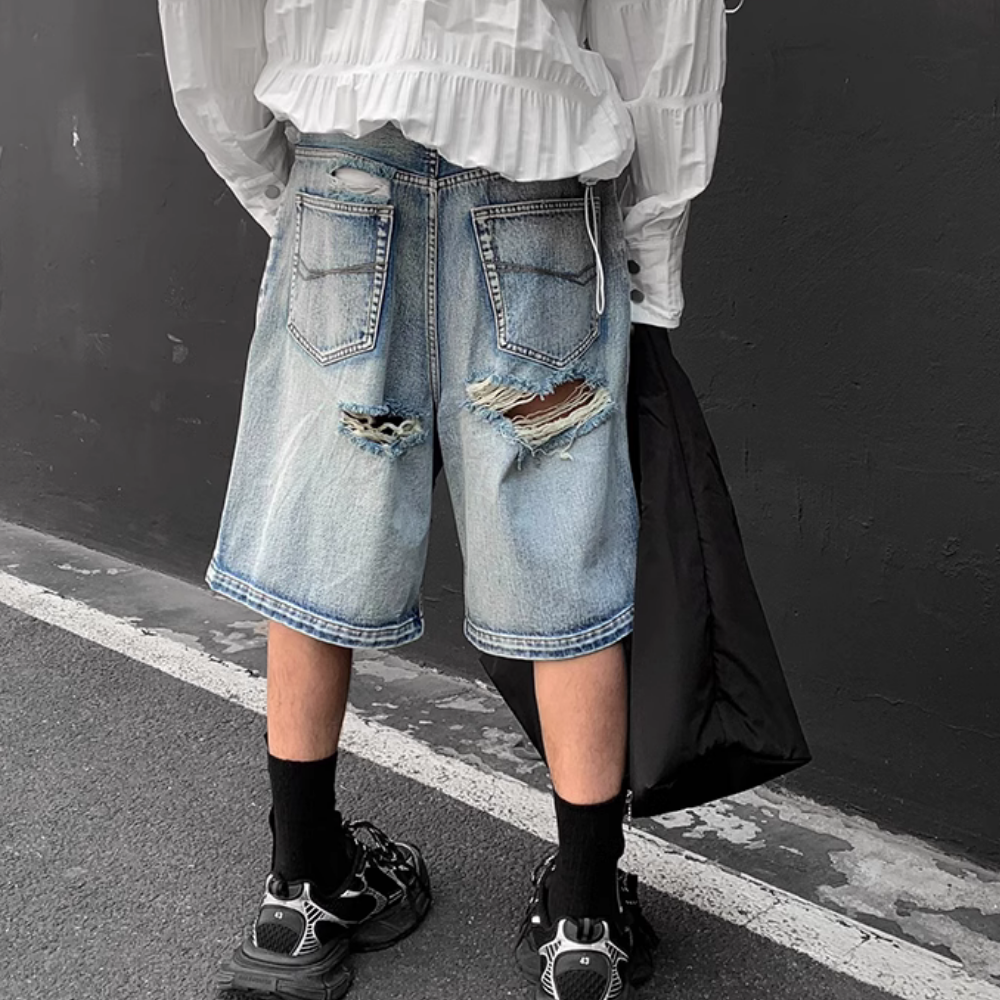 American Ripped Denim Shorts