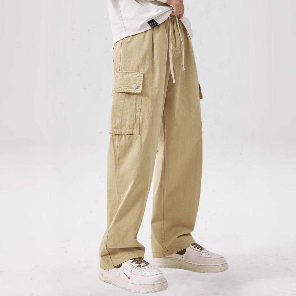 Vintage Large Pocket Solid Color Cargo Pants