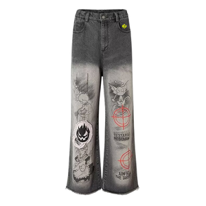 DF|Hip-Hop Graffiti Patch Jeans