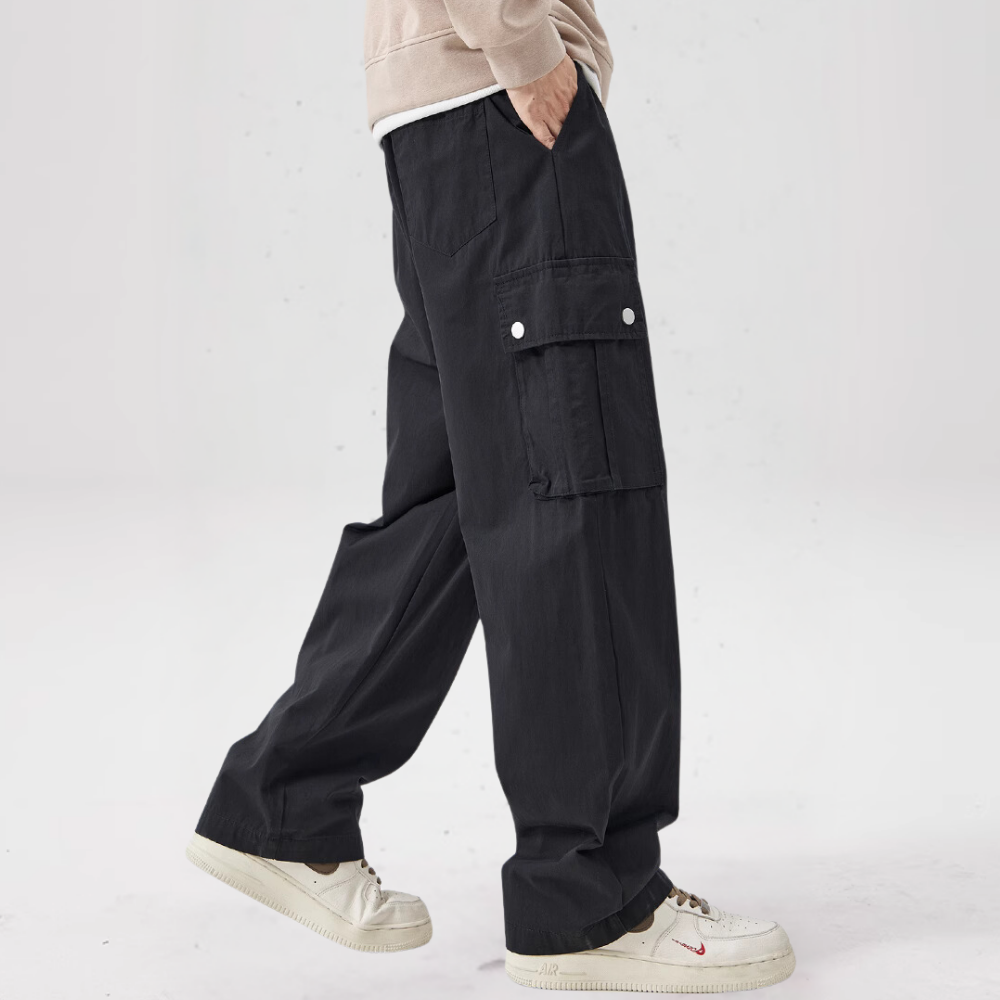 Vintage Large Pocket Solid Color Cargo Pants
